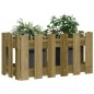 vidaXL Jardinera diseño de valla madera de pino impregnada 60x30x30 cm