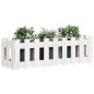 vidaXL Arriate elevado jardín con valla madera pino blanco 100x30x30cm vidaXL Arriate elevado jardín con valla madera pino blanco 100x30x30cm