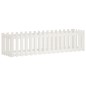 vidaXL Arriate elevado jardín con valla madera pino blanco 200x50x50cm vidaXL Arriate elevado jardín con valla madera pino blanco 200x50x50cm