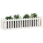 vidaXL Arriate elevado jardín con valla madera pino blanco 200x50x50cm vidaXL Arriate elevado jardín con valla madera pino blanco 200x50x50cm