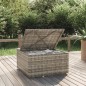 vidaXL Reposapiés de jardín con cojín ratán sintético gris 55x55x30 cm vidaXL Reposapiés de jardín con cojín ratán sintético gris 55x55x30 cm