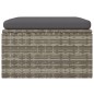 vidaXL Reposapiés de jardín con cojín ratán sintético gris 55x55x30 cm vidaXL Reposapiés de jardín con cojín ratán sintético gris 55x55x30 cm