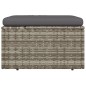 vidaXL Reposapiés de jardín con cojín ratán sintético gris 55x55x30 cm vidaXL Reposapiés de jardín con cojín ratán sintético gris 55x55x30 cm