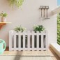 vidaXL Arriate elevado jardín con valla madera pino blanco 100x50x50cm