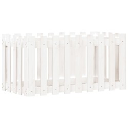 vidaXL Arriate elevado jardín con valla madera pino blanco 100x50x50cm