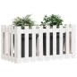 vidaXL Arriate elevado jardín con valla madera pino blanco 100x50x50cm