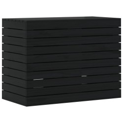 vidaXL Cesto para la ropa sucia madera maciza pino negro 88,5x44x66 cm