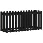 vidaXL Arriate elevado jardín con valla madera pino negro 150x50x70cm