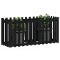 vidaXL Arriate elevado jardín con valla madera pino negro 150x50x70cm
