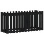 vidaXL Arriate elevado jardín con valla madera pino negro 150x50x70cm