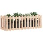 vidaXL Arriate elevado jardín con valla madera maciza pino 150x50x50cm vidaXL Arriate elevado jardín con valla madera maciza pino 150x50x50cm