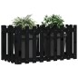 vidaXL Arriate elevado jardín con valla madera pino negro 100x50x70cm vidaXL Arriate elevado jardín con valla madera pino negro 100x50x70cm