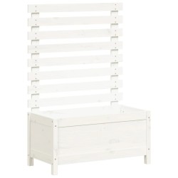 vidaXL Jardinera estantería madera maciza pino blanco 79x39,5x114 cm