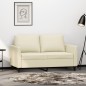vidaXL Sofá de 2 plazas de cuero sintético color crema 120 cm vidaXL Sofá de 2 plazas de cuero sintético color crema 120 cm