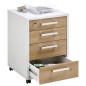 FMD Cajonera con ruedas blanco y roble 48x49,5x65,5 cm FMD Cajonera con ruedas blanco y roble 48x49,5x65,5 cm