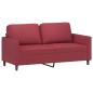 vidaXL Sofá de 2 plazas de cuero sintético rojo vino 140 cm vidaXL Sofá de 2 plazas de cuero sintético rojo vino 140 cm