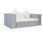 vidaXL Sofá de 2 plazas con cojines ratán natural gris vidaXL Sofá de 2 plazas con cojines ratán natural gris