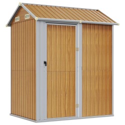 vidaXL Cobertizo jardín acero galvanizado marrón claro 192x152,5x237cm