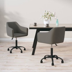 vidaXL Sillas de comedor giratorias 2 unidades terciopelo gris oscuro