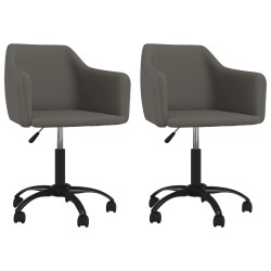 vidaXL Sillas de comedor giratorias 2 unidades terciopelo gris oscuro