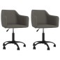 vidaXL Sillas de comedor giratorias 2 unidades terciopelo gris oscuro