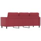 vidaXL Sofá de 3 plazas de cuero sintético rojo vino 180 cm vidaXL Sofá de 3 plazas de cuero sintético rojo vino 180 cm