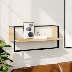 vidaXL Estante de pared con barra roble Sonoma 65x25x30 cm