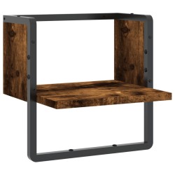 vidaXL Estantes de pared con barra roble ahumado 30x25x30 cm