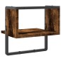vidaXL Estantes de pared con barra roble ahumado 30x25x30 cm vidaXL Estantes de pared con barra roble ahumado 30x25x30 cm
