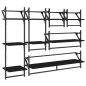 vidaXL Estantes de pared con barras 6 pzas madera de ingeniería negro vidaXL Estantes de pared con barras 6 pzas madera de ingeniería negro