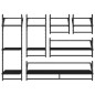 vidaXL Estantes de pared con barras 6 pzas madera de ingeniería negro vidaXL Estantes de pared con barras 6 pzas madera de ingeniería negro