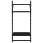 vidaXL Estantes de pared con barras 6 pzas madera de ingeniería negro vidaXL Estantes de pared con barras 6 pzas madera de ingeniería negro