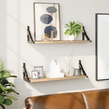 vidaXL Estantes de pared 2 unidades roble Sonoma 60x15x15,5 cm