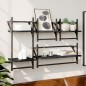 vidaXL Estantes de pared con barras 4 pzas madera de ingeniería negro vidaXL Estantes de pared con barras 4 pzas madera de ingeniería negro