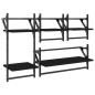 vidaXL Estantes de pared con barras 4 pzas madera de ingeniería negro vidaXL Estantes de pared con barras 4 pzas madera de ingeniería negro