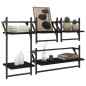 vidaXL Estantes de pared con barras 4 pzas madera de ingeniería negro vidaXL Estantes de pared con barras 4 pzas madera de ingeniería negro