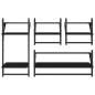 vidaXL Estantes de pared con barras 4 pzas madera de ingeniería negro vidaXL Estantes de pared con barras 4 pzas madera de ingeniería negro
