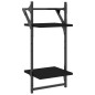 vidaXL Estantes de pared con barras 4 pzas madera de ingeniería negro vidaXL Estantes de pared con barras 4 pzas madera de ingeniería negro