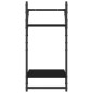 vidaXL Estantes de pared con barras 4 pzas madera de ingeniería negro vidaXL Estantes de pared con barras 4 pzas madera de ingeniería negro