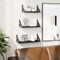 vidaXL Estantes de pared 3 pzas madera de ingeniería negro