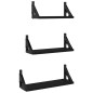 vidaXL Estantes de pared 3 pzas madera de ingeniería negro