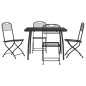 vidaXL Juego de comedor de jardín 5 pzas malla metálica gris antracita vidaXL Juego de comedor de jardín 5 pzas malla metálica gris antracita