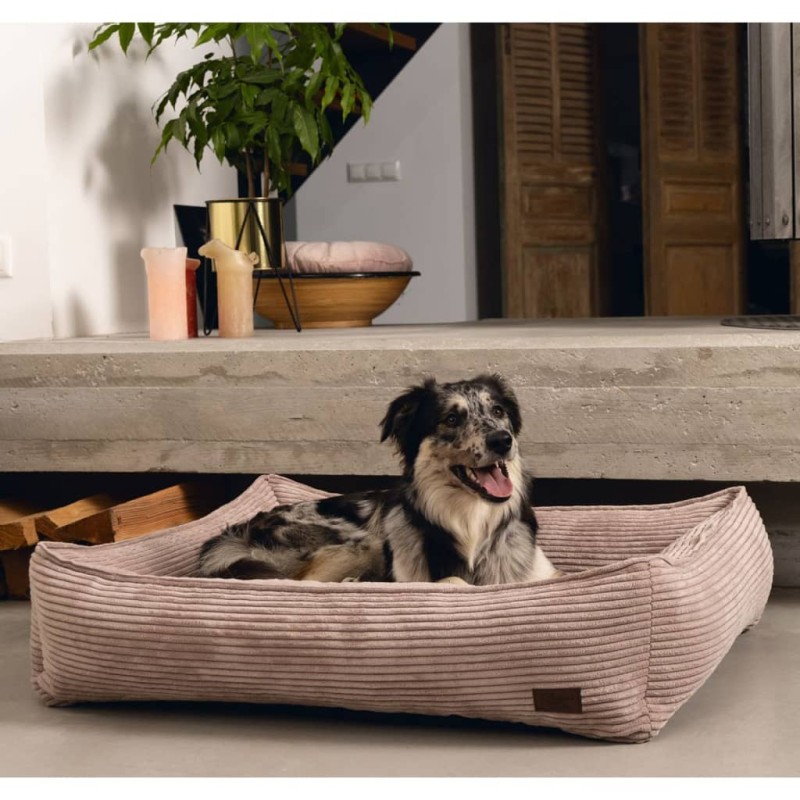 Designed by Lotte Cesta para perros estriada rosa 80x70x22 cm Designed by Lotte Cesta para perros estriada rosa 80x70x22 cm