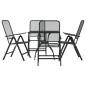 vidaXL Juego de comedor de jardín 5 pzas malla metálica gris antracita vidaXL Juego de comedor de jardín 5 pzas malla metálica gris antracita