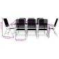vidaXL Juego de comedor de jardín 9 pzas malla metálica gris antracita vidaXL Juego de comedor de jardín 9 pzas malla metálica gris antracita
