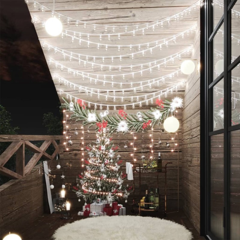 vidaXL Guirnalda de luces globos 8 funciones 40 m 400 LEDs blanco frío vidaXL Guirnalda de luces globos 8 funciones 40 m 400 LEDs blanco frío
