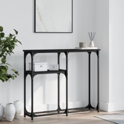 vidaXL Mesa consola madera de ingeniería negra 90x22,5x75 cm