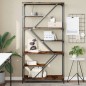 vidaXL Estantería madera de ingeniería acero roble ahumado 91x36x176cm vidaXL Estantería madera de ingeniería acero roble ahumado 91x36x176cm