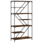 vidaXL Estantería madera de ingeniería acero roble ahumado 91x36x176cm vidaXL Estantería madera de ingeniería acero roble ahumado 91x36x176cm