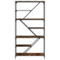 vidaXL Estantería madera de ingeniería acero roble ahumado 91x36x176cm vidaXL Estantería madera de ingeniería acero roble ahumado 91x36x176cm